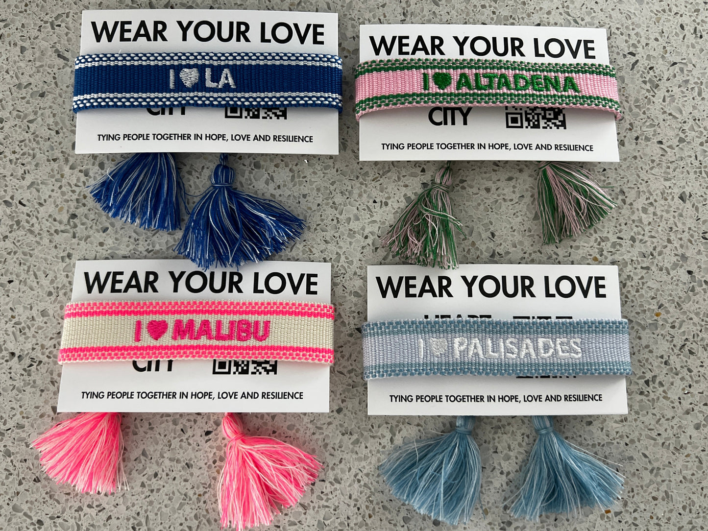 Wear Your Love Four Pack of Heart & City Bracelets